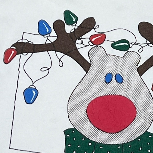 Rudolph The Red Nose Reindeer Christmas Xmas Ugly 1980s Sweatshirt - Picture 3 of 3